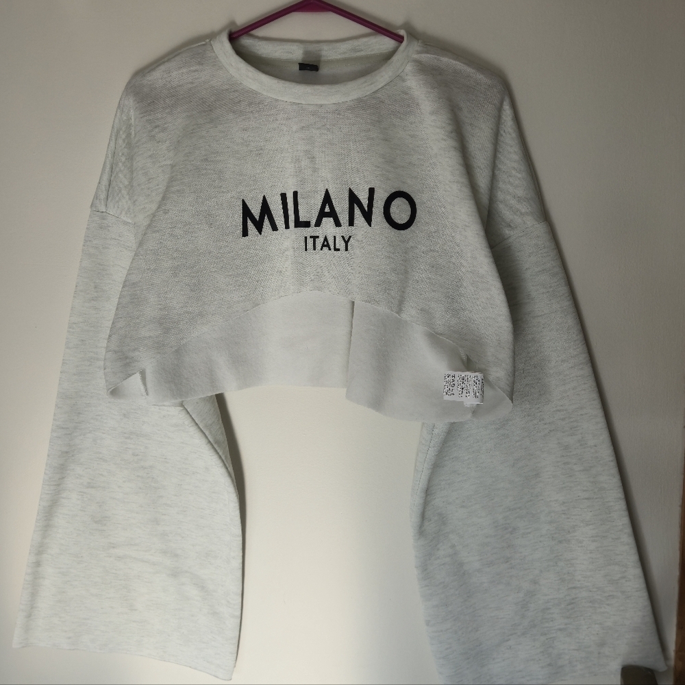 SHEIN XL Milano Italy 3 Piece Loungewear Set Wide Leg Heather Cream - Picture 2 of 12